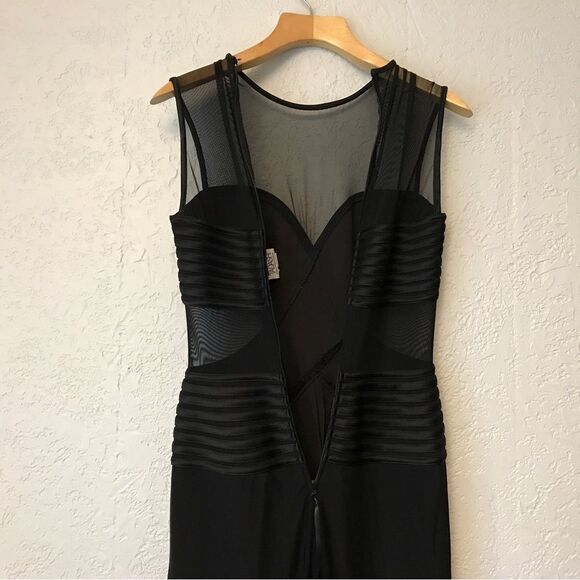 RARE Vintage Tadashi Black Chiffon Panel Pant Gown (M) - Picture 14 of 14